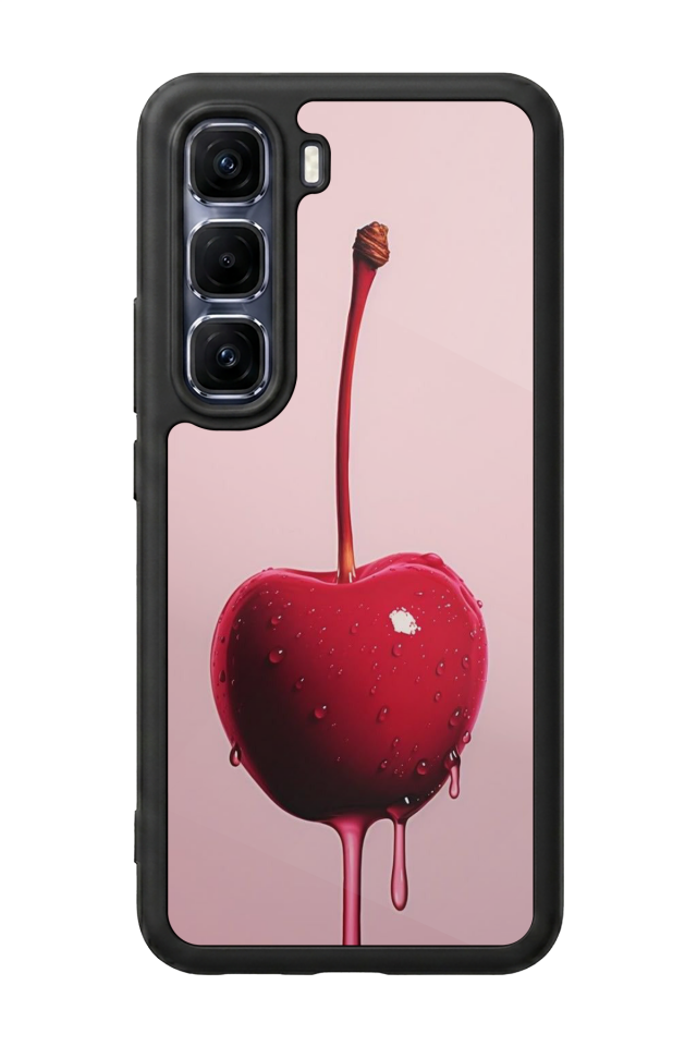 Infinix Hot 60 Pro Plus Uyumlu Kiraz Tasarımlı Glossy Premium Kılıf
