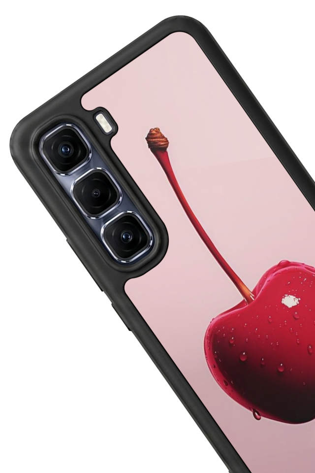 Infinix Hot 60 Pro Plus Uyumlu Kiraz Tasarımlı Glossy Premium Kılıf