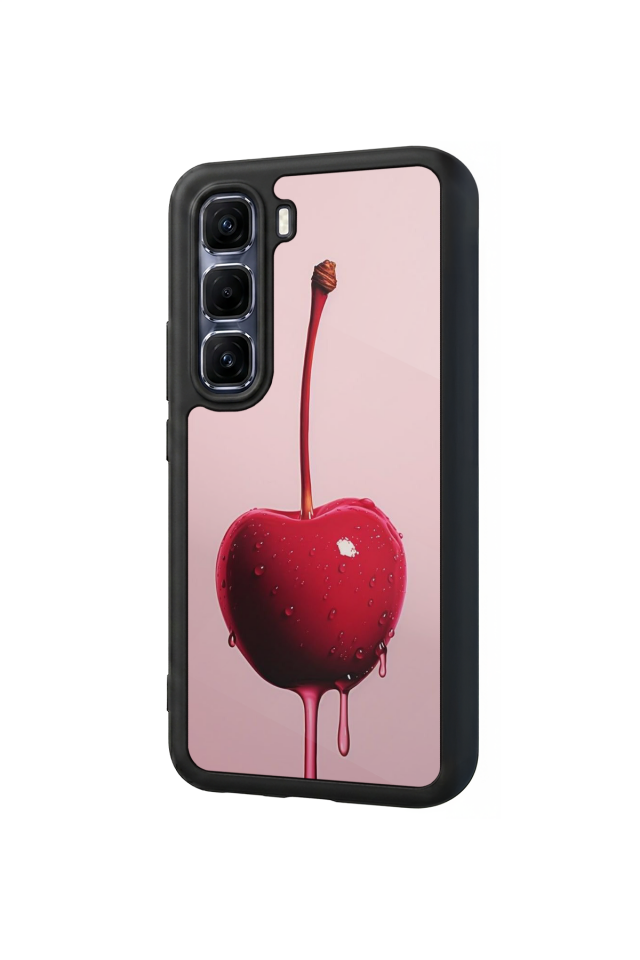 Infinix Hot 60 Pro Plus Uyumlu Kiraz Tasarımlı Glossy Premium Kılıf