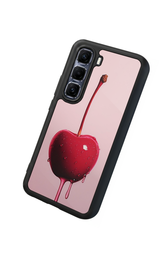 Infinix Hot 60 Pro Plus Uyumlu Kiraz Tasarımlı Glossy Premium Kılıf