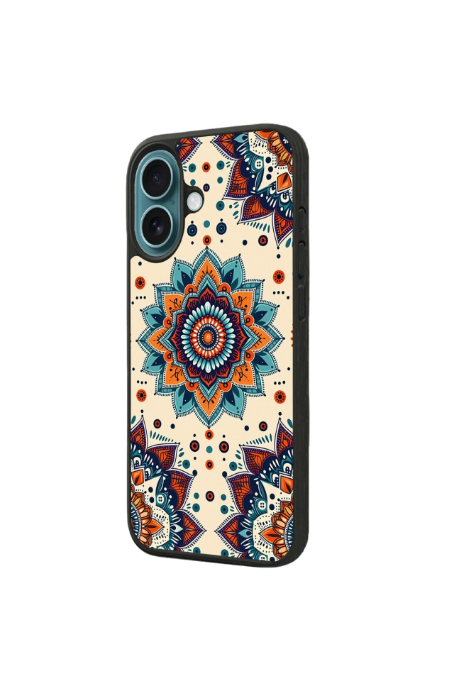 iPhone 16 Plus Uyumlu Mandaal Tasarımlı Glossy Premium Kılıf