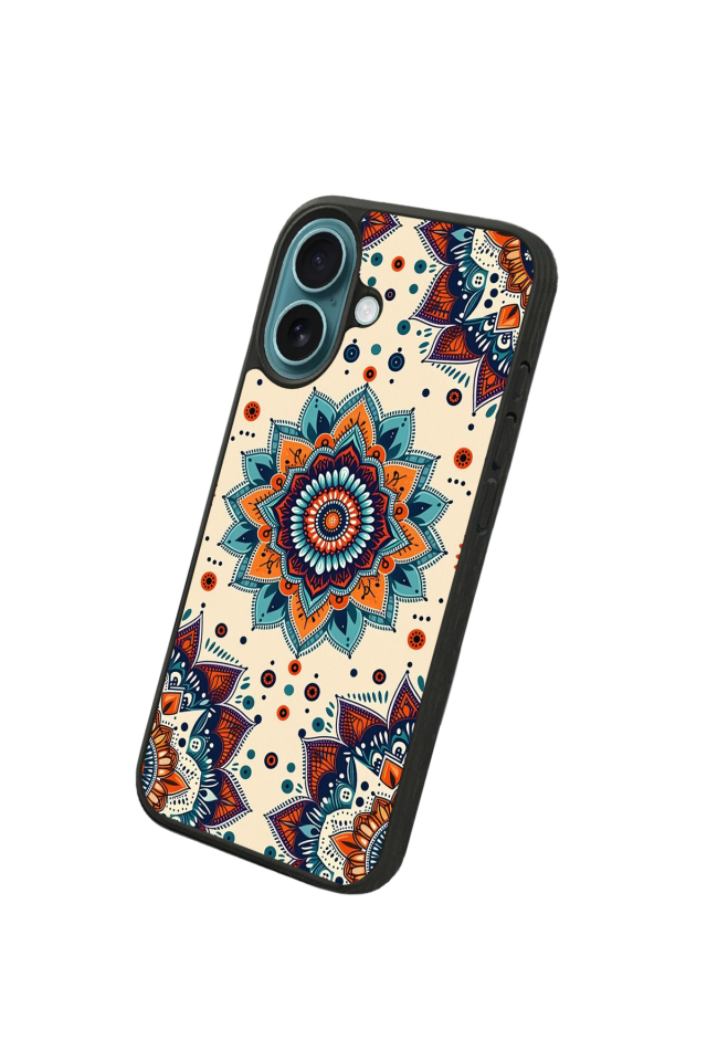 iPhone 16 Plus Uyumlu Mandaal Tasarımlı Glossy Premium Kılıf