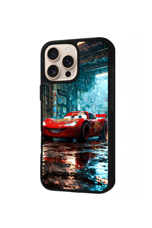 iPhone 16 Pro Uyumlu Simsek McQueen Tasarımlı Glossy Premium Kılıf
