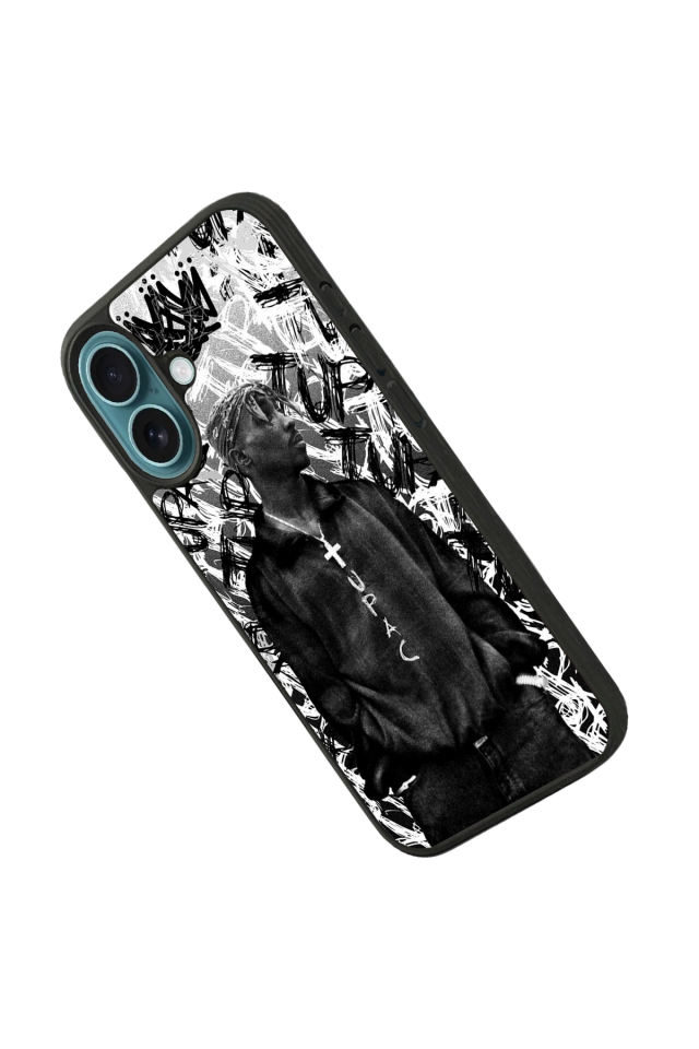 iPhone 16 Uyumlu Tupac Tasarımlı Glossy Premium Kılıf