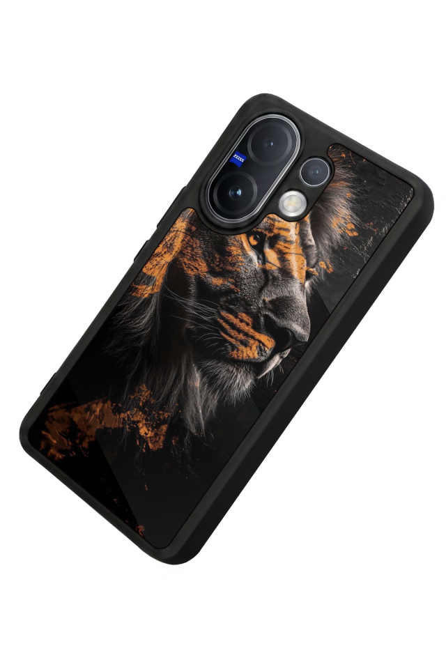 Vivo V60 Uyumlu Aslan Tasarımlı Glossy Premium Kılıf