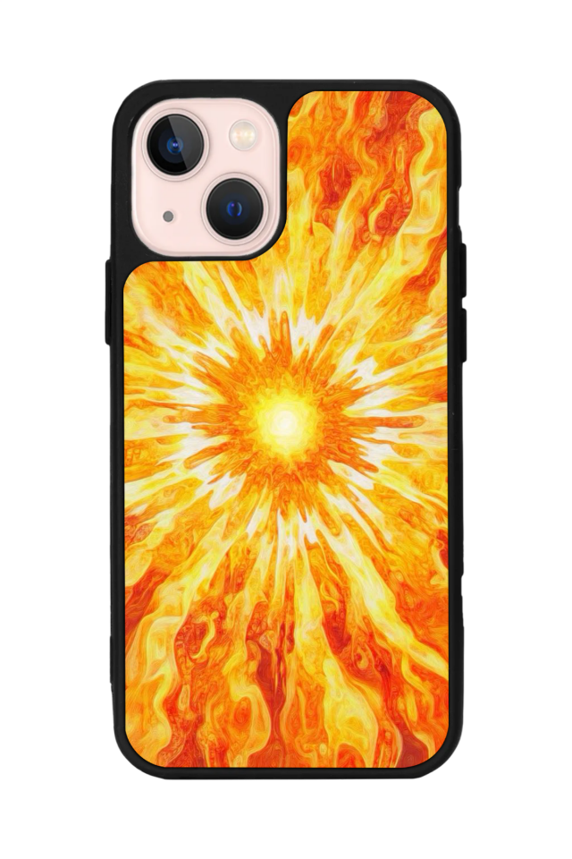 iPhone 14 Plus Uyumlu Güneş Tasarımlı Glossy Premium Kılıf