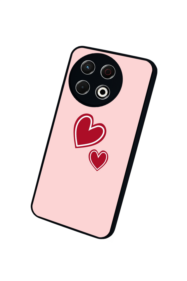 Tecno Spark 30 Pro Uyumlu Kalp Love Tasarımlı Glossy Premium Kılıf