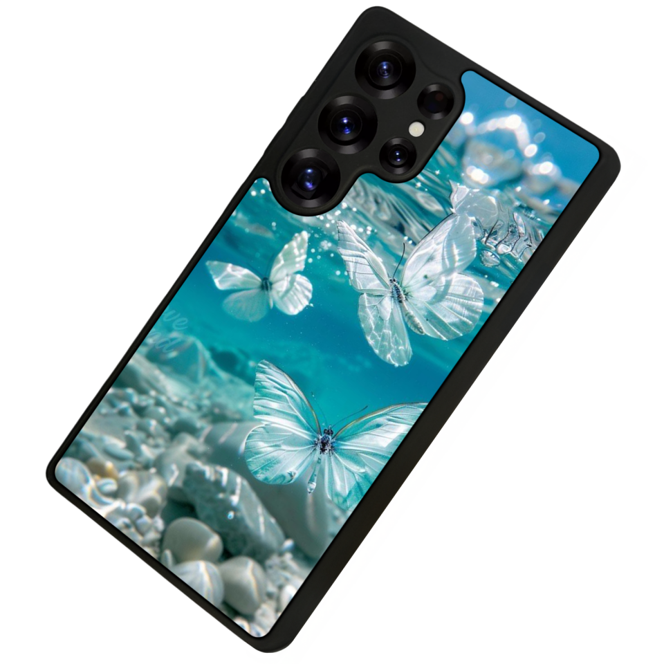 Samsung Galaxy S25 Ultra Uyumlu Kelebek Tasarımlı Glossy Premium Kılıf