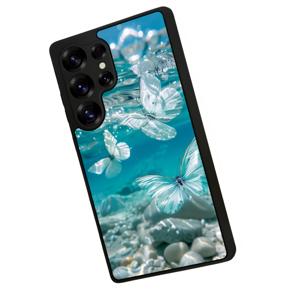 Samsung Galaxy S25 Ultra Uyumlu Kelebek Tasarımlı Glossy Premium Kılıf