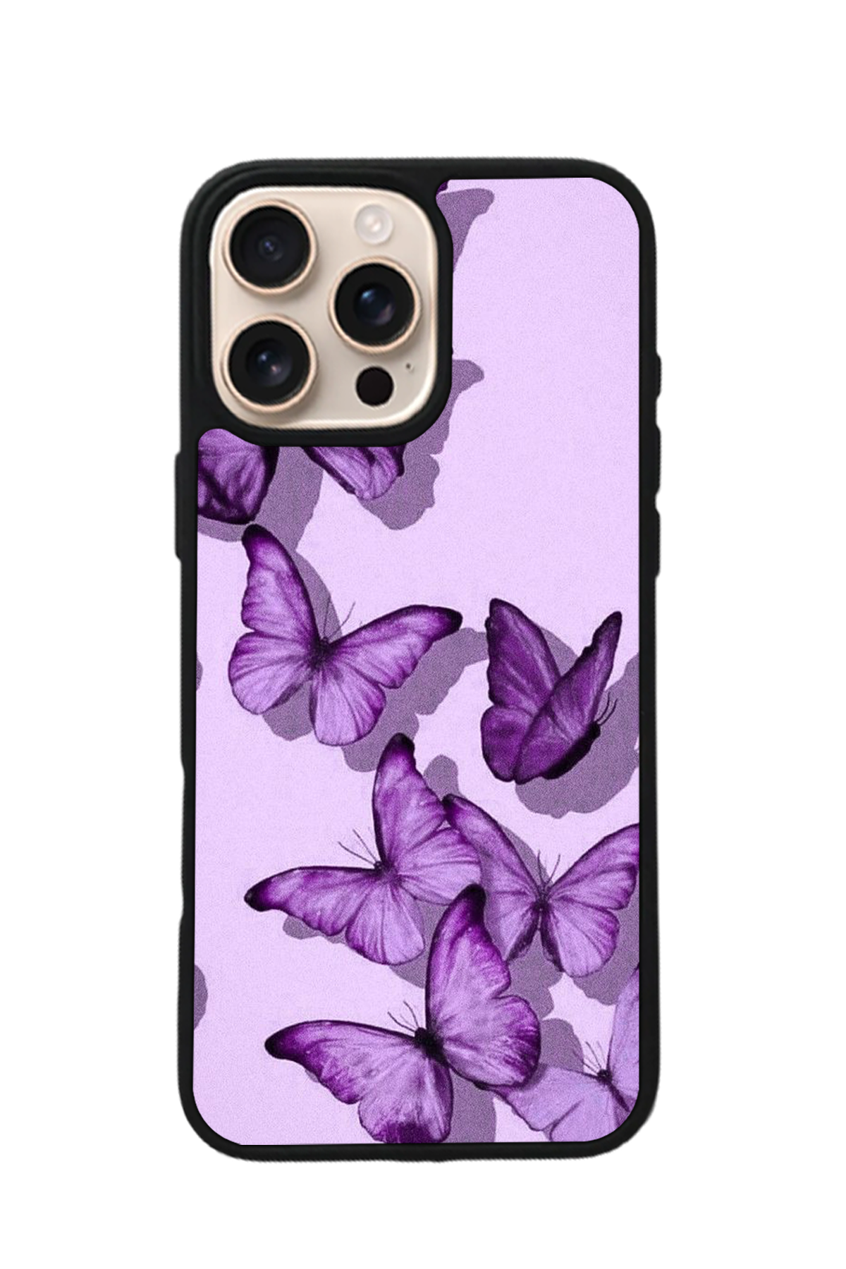 iPhone 15 Pro Uyumlu Kelebek Tasarımlı Glossy Premium Kılıf
