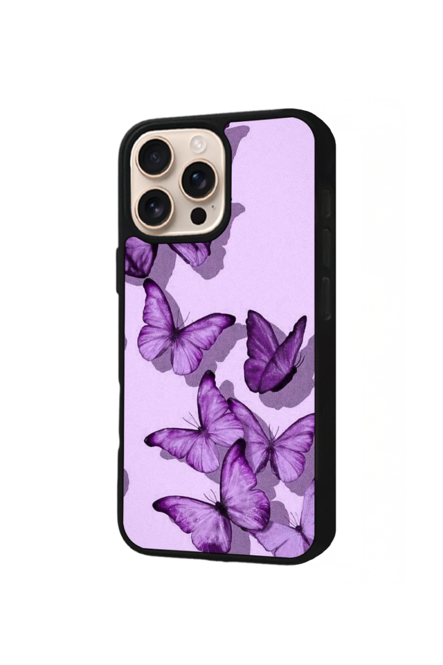 iPhone 15 Pro Uyumlu Kelebek Tasarımlı Glossy Premium Kılıf