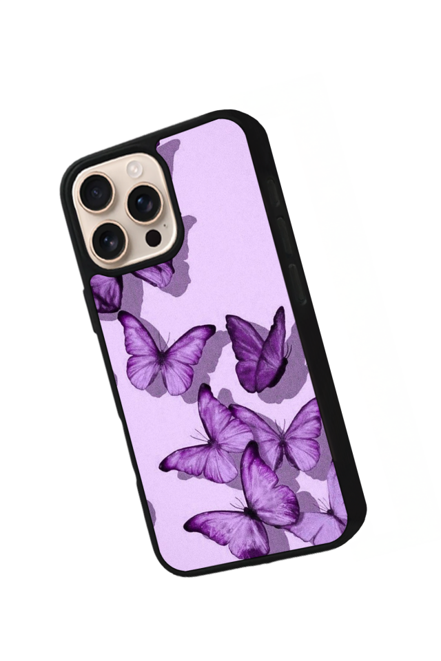 iPhone 15 Pro Uyumlu Kelebek Tasarımlı Glossy Premium Kılıf
