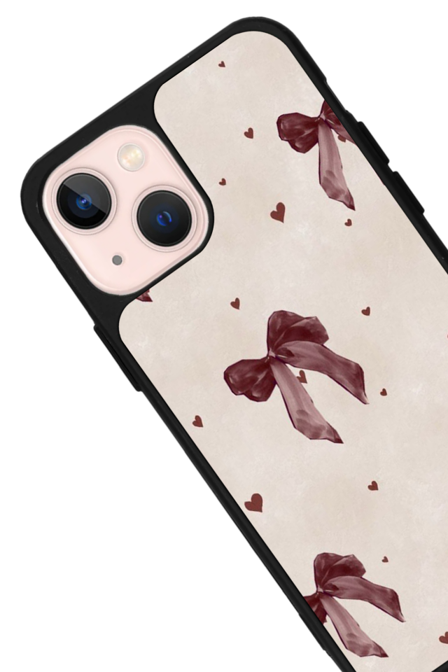 iPhone 13/14 Uyumlu Kurdele Tasarımlı Glossy Premium Kılıf