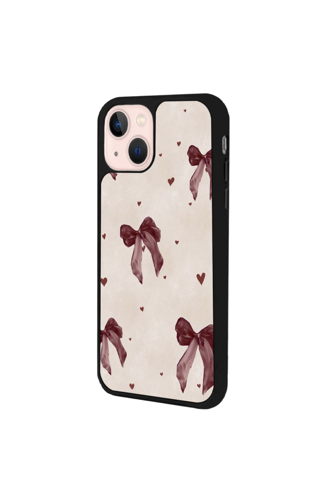 iPhone 13/14 Uyumlu Kurdele Tasarımlı Glossy Premium Kılıf