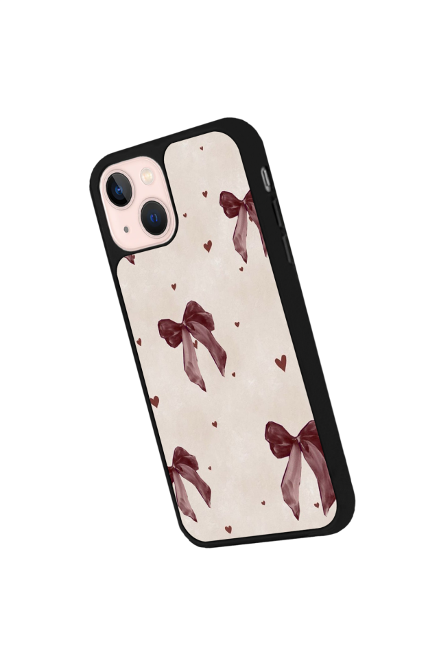iPhone 13/14 Uyumlu Kurdele Tasarımlı Glossy Premium Kılıf