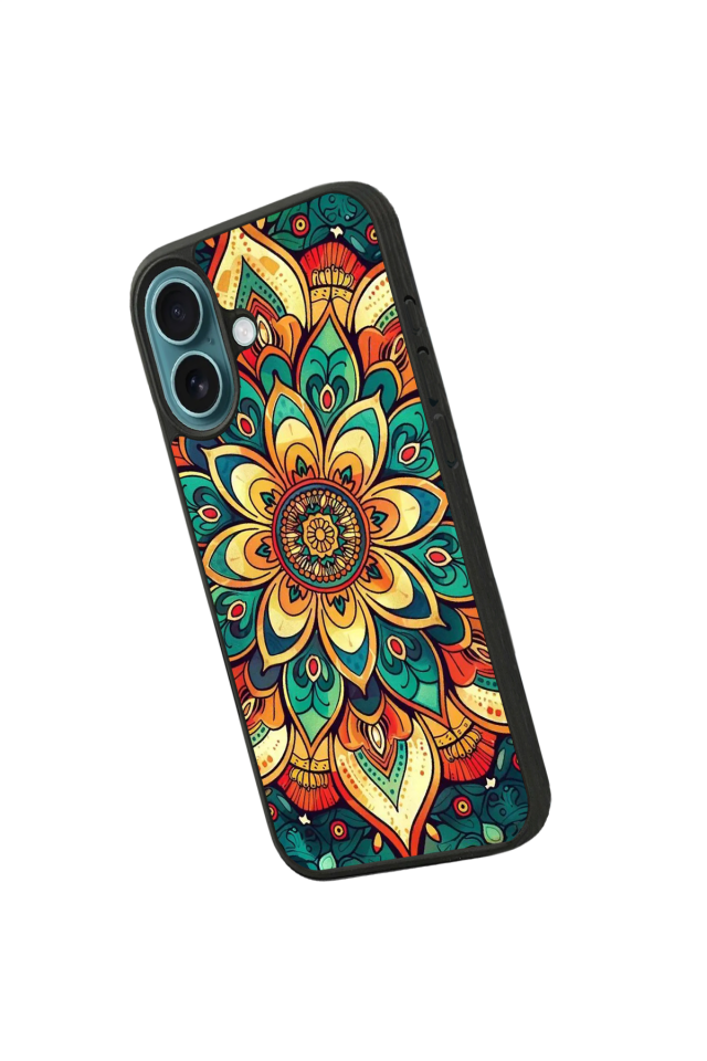 iPhone 16 Plus Uyumlu Mandala Tasarımlı Glossy Premium Kılıf