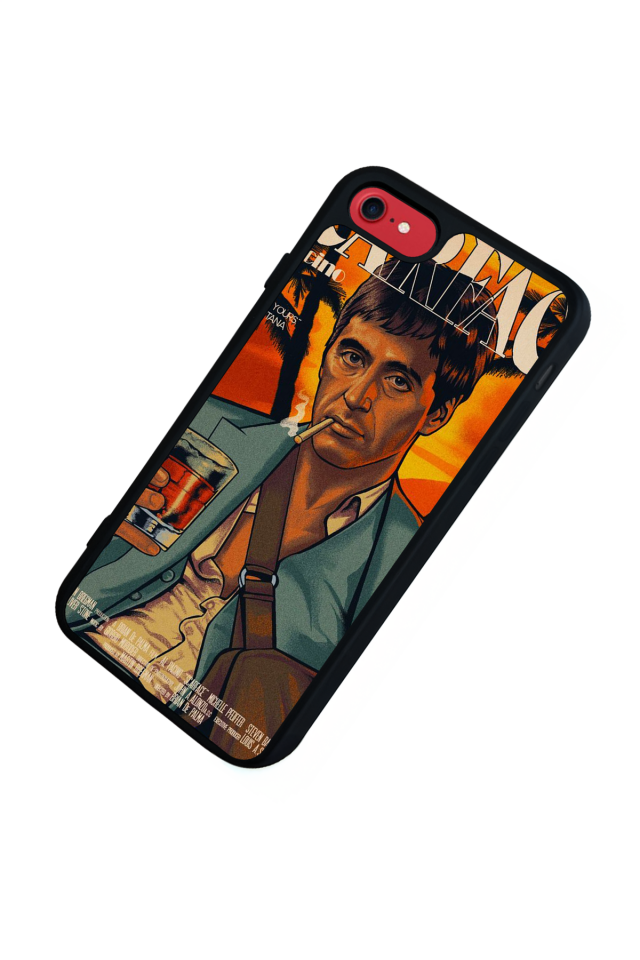 iPhone SE Uyumlu Scarface Tasarımlı Glossy Premium Kılıf
