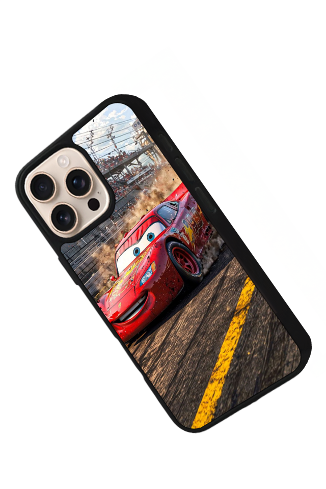 iPhone 16 Pro Uyumlu Simsek McQueen Tasarımlı Glossy Premium Kılıf