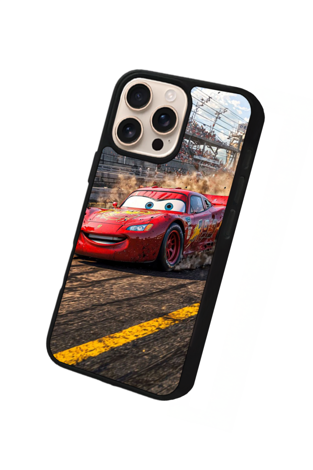 iPhone 16 Pro Uyumlu Simsek McQueen Tasarımlı Glossy Premium Kılıf