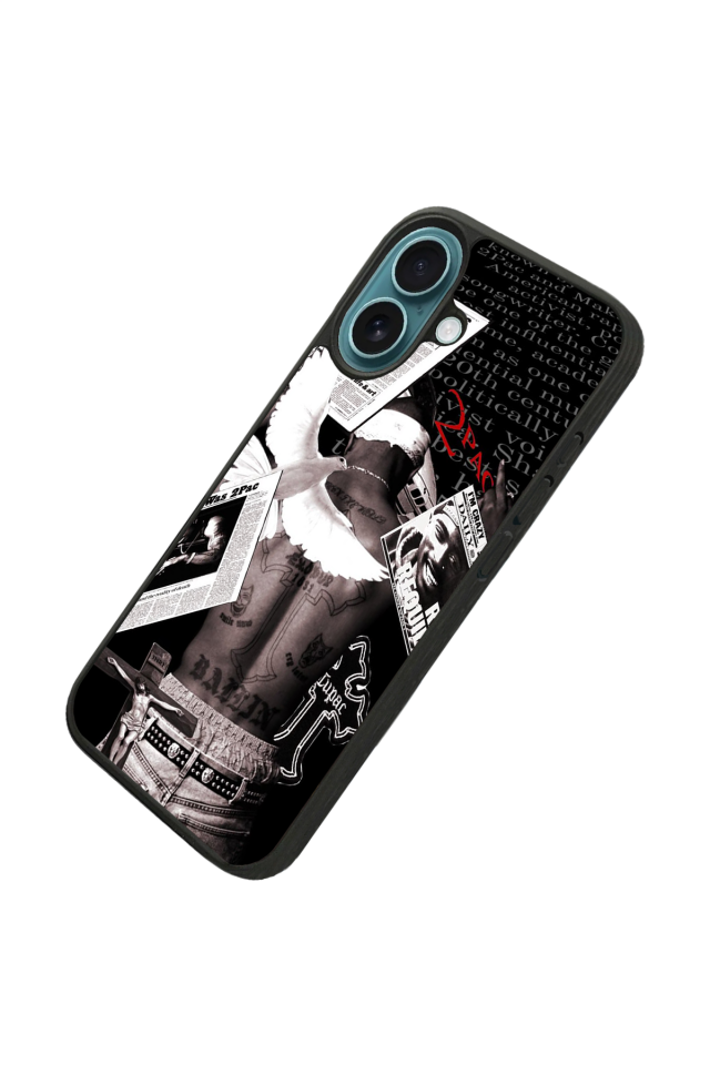 iPhone 16 Uyumlu Tupac Tasarımlı Glossy Premium Kılıf