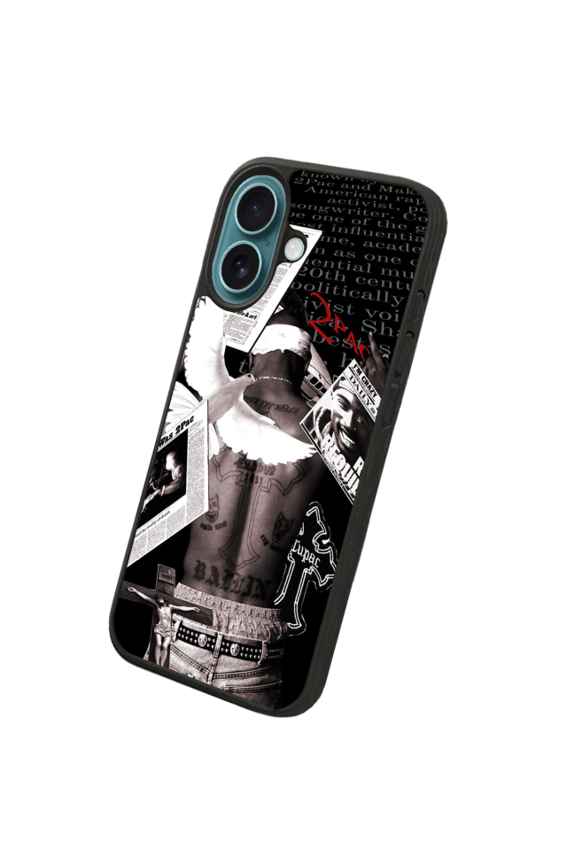 iPhone 16 Uyumlu Tupac Tasarımlı Glossy Premium Kılıf
