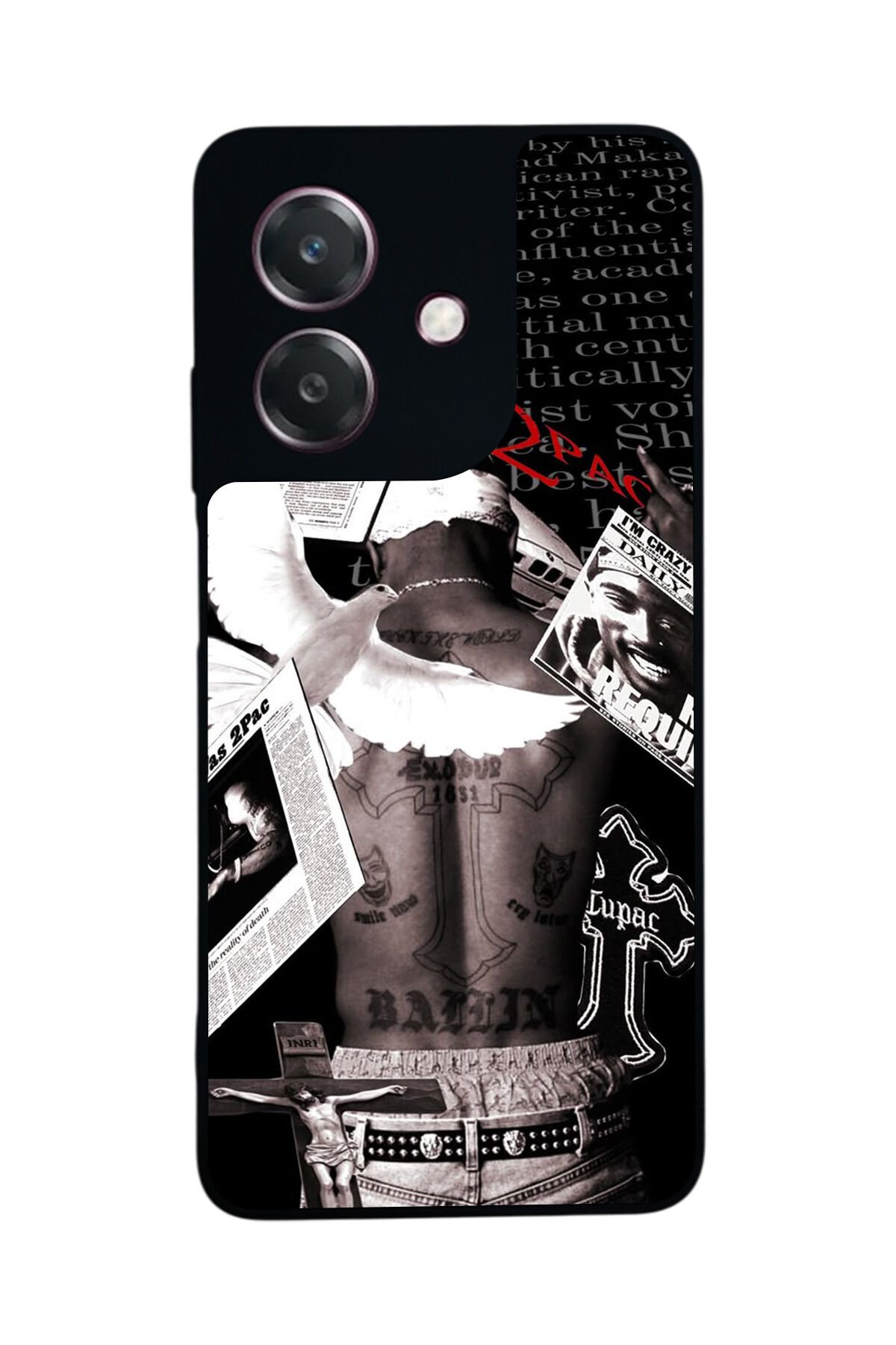 Oppo A3 5G Uyumlu Tupac Tasarımlı Glossy Premium Kılıf