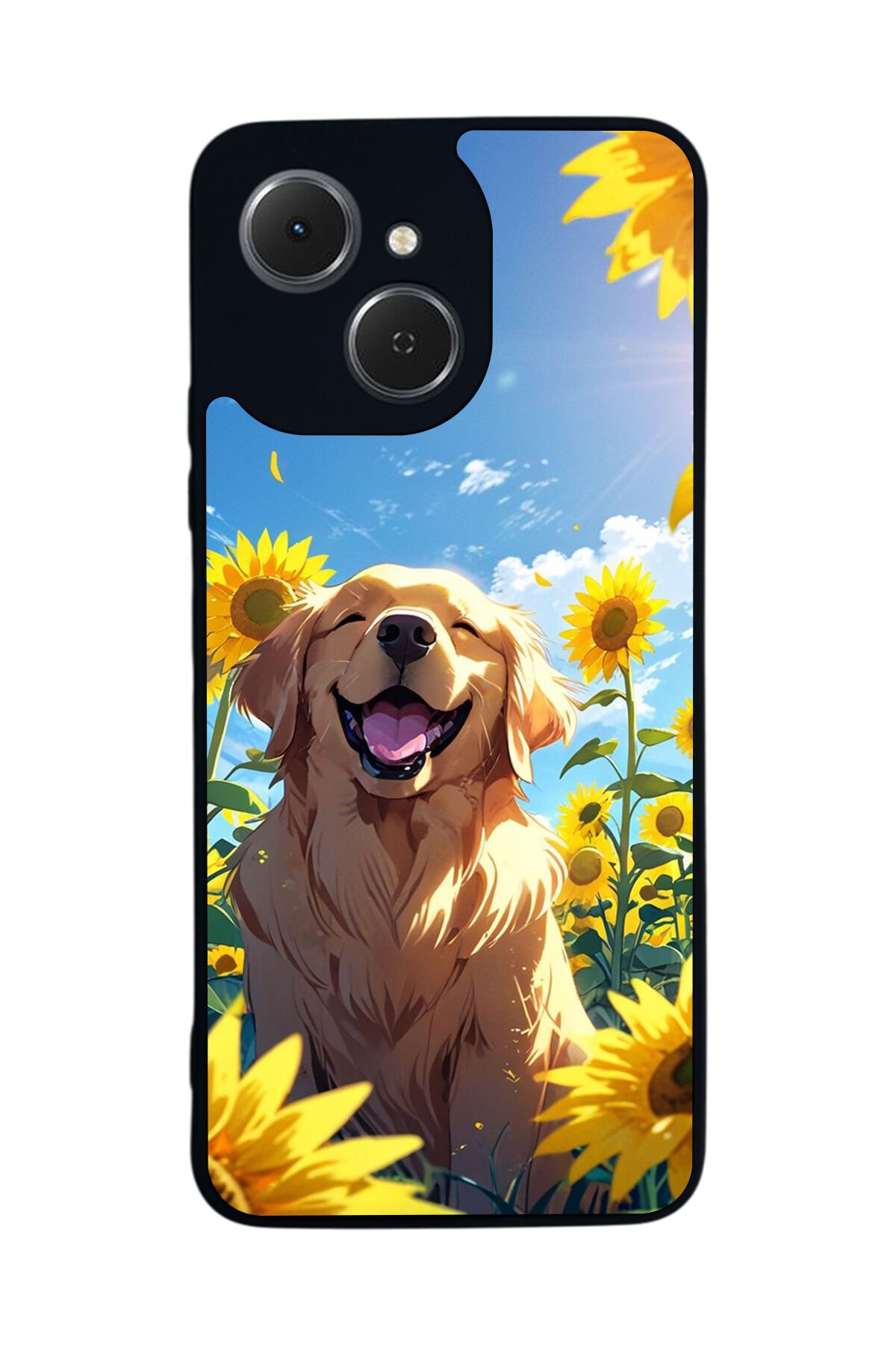 Tecno Spark 40C Uyumlu Golden Kopek Tasarımlı Glossy Premium Kılıf