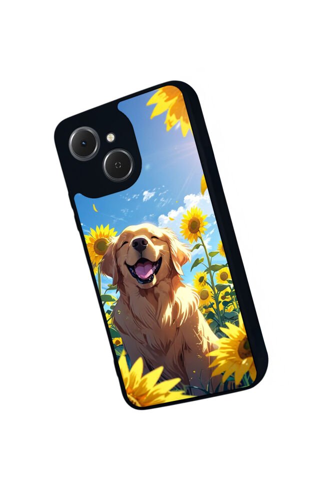Tecno Spark 40C Uyumlu Golden Kopek Tasarımlı Glossy Premium Kılıf