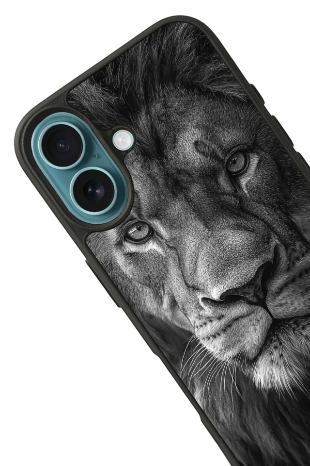 iPhone 16 Uyumlu Aslan Tasarımlı Glossy Premium Kılıf