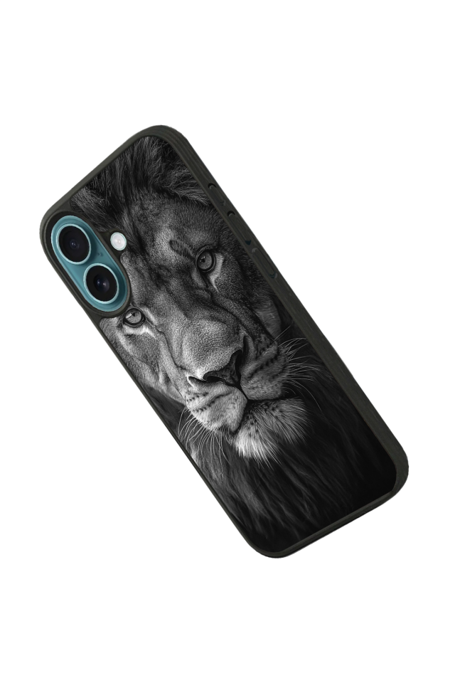 iPhone 16 Uyumlu Aslan Tasarımlı Glossy Premium Kılıf