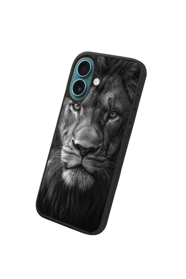 iPhone 16 Uyumlu Aslan Tasarımlı Glossy Premium Kılıf