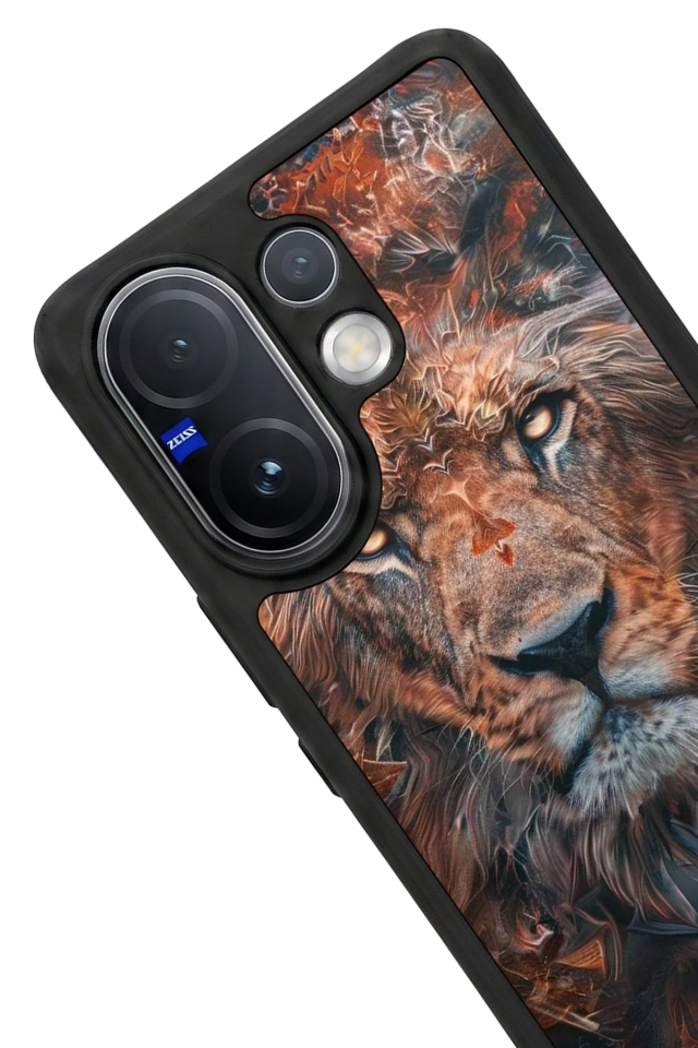 Vivo V60 Uyumlu Aslan Tasarımlı Glossy Premium Kılıf