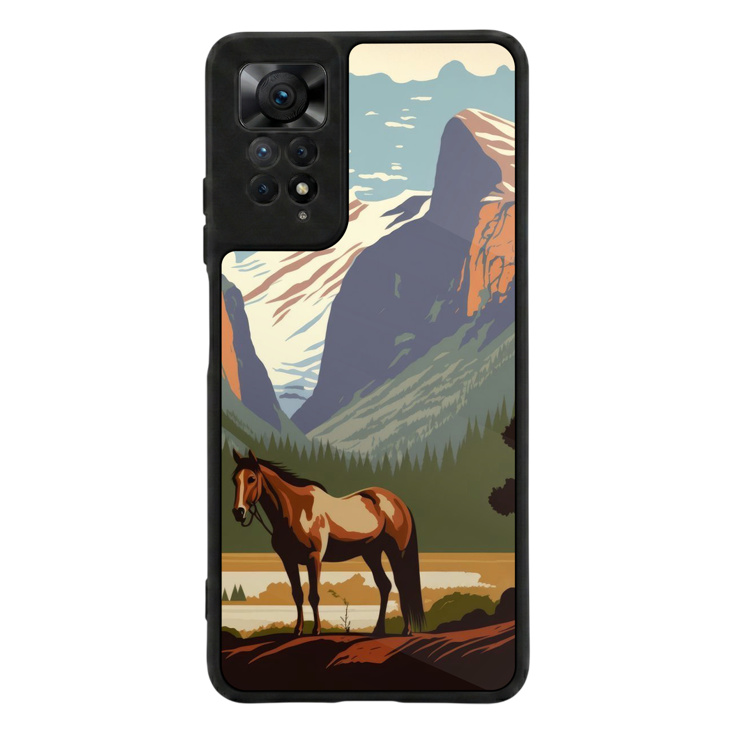 Xiaomi Redmi Note 12 Pro Uyumlu At Horse Tasarımlı Glossy Premium Kılıf