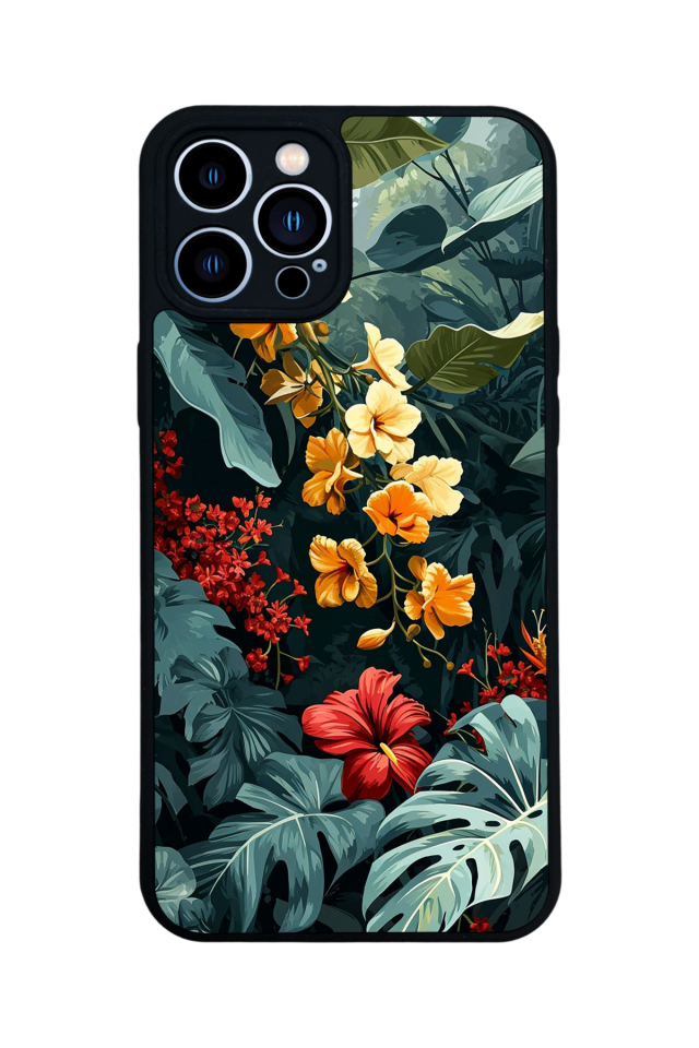 iPhone 12 Pro Max Uyumlu Botanik Tasarımlı Glossy Premium Kılıf