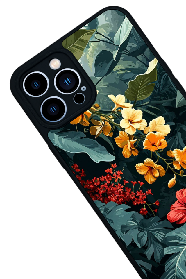 iPhone 12 Pro Max Uyumlu Botanik Tasarımlı Glossy Premium Kılıf
