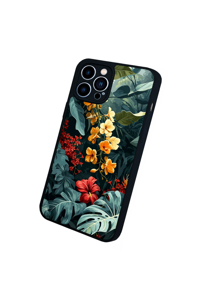 iPhone 12 Pro Max Uyumlu Botanik Tasarımlı Glossy Premium Kılıf