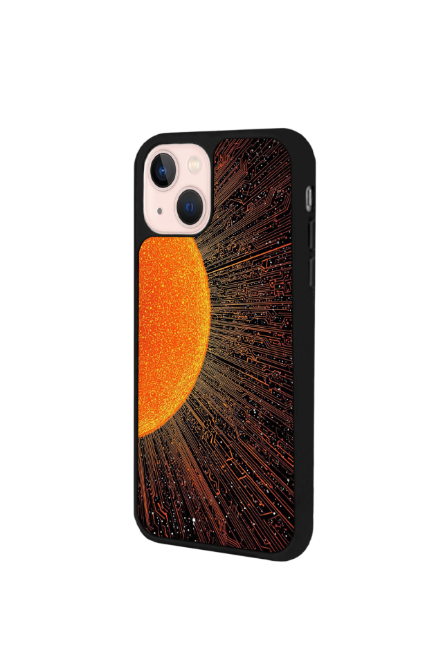 iPhone 14 Plus Uyumlu Güneş Tasarımlı Glossy Premium Kılıf