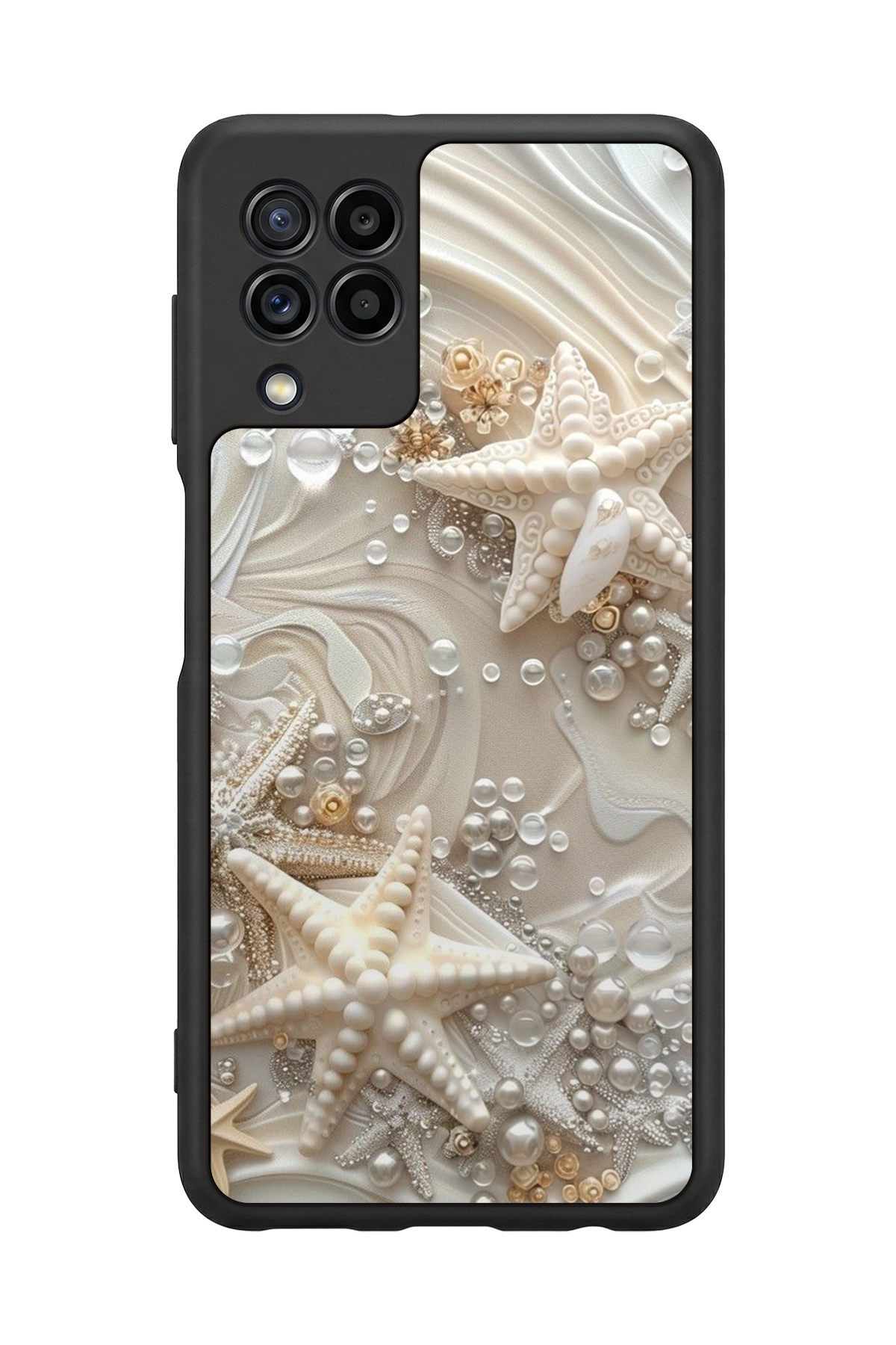 Samsung Galaxy M22 Uyumlu  İnci Tasarımlı Glossy Premium Kılıf