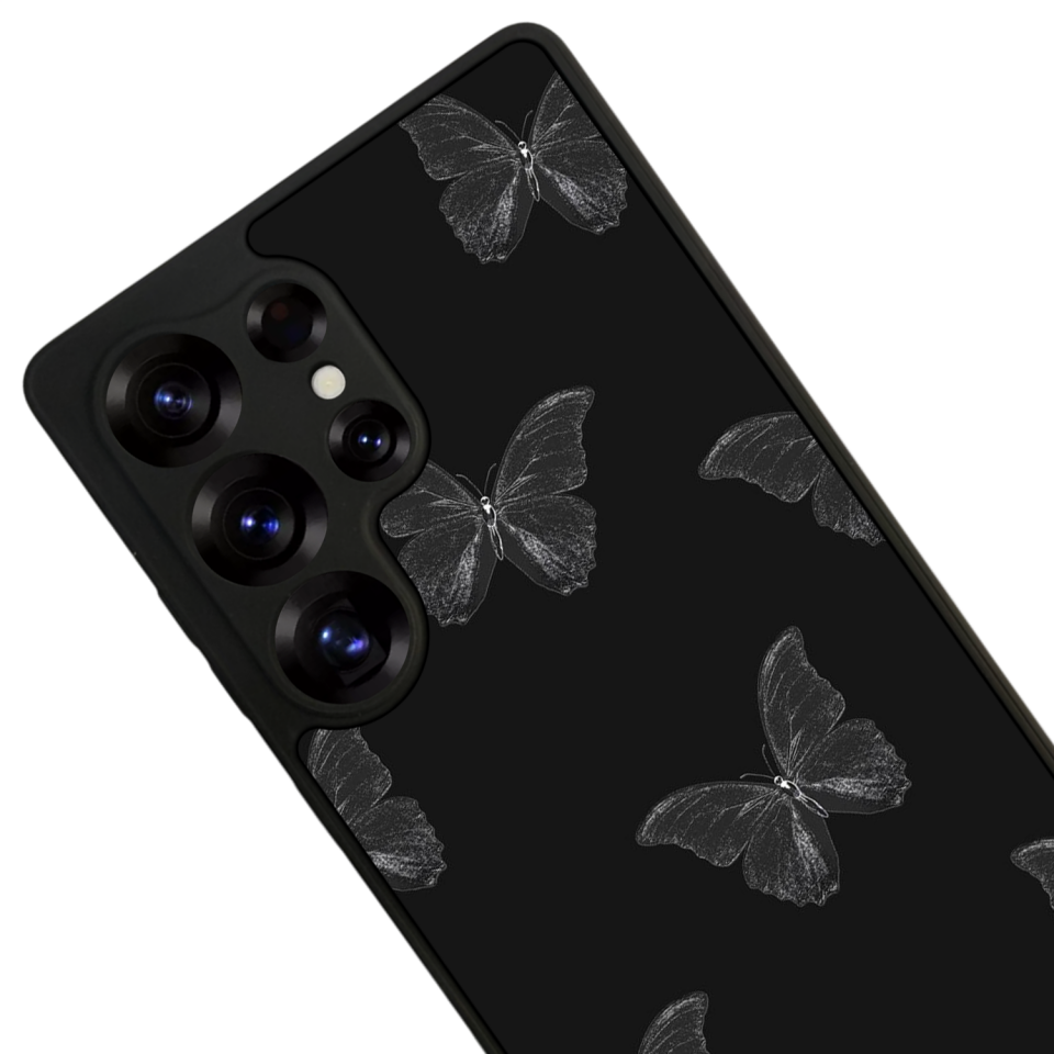 Samsung Galaxy S25 Ultra Uyumlu Kelebek Tasarımlı Glossy Premium Kılıf
