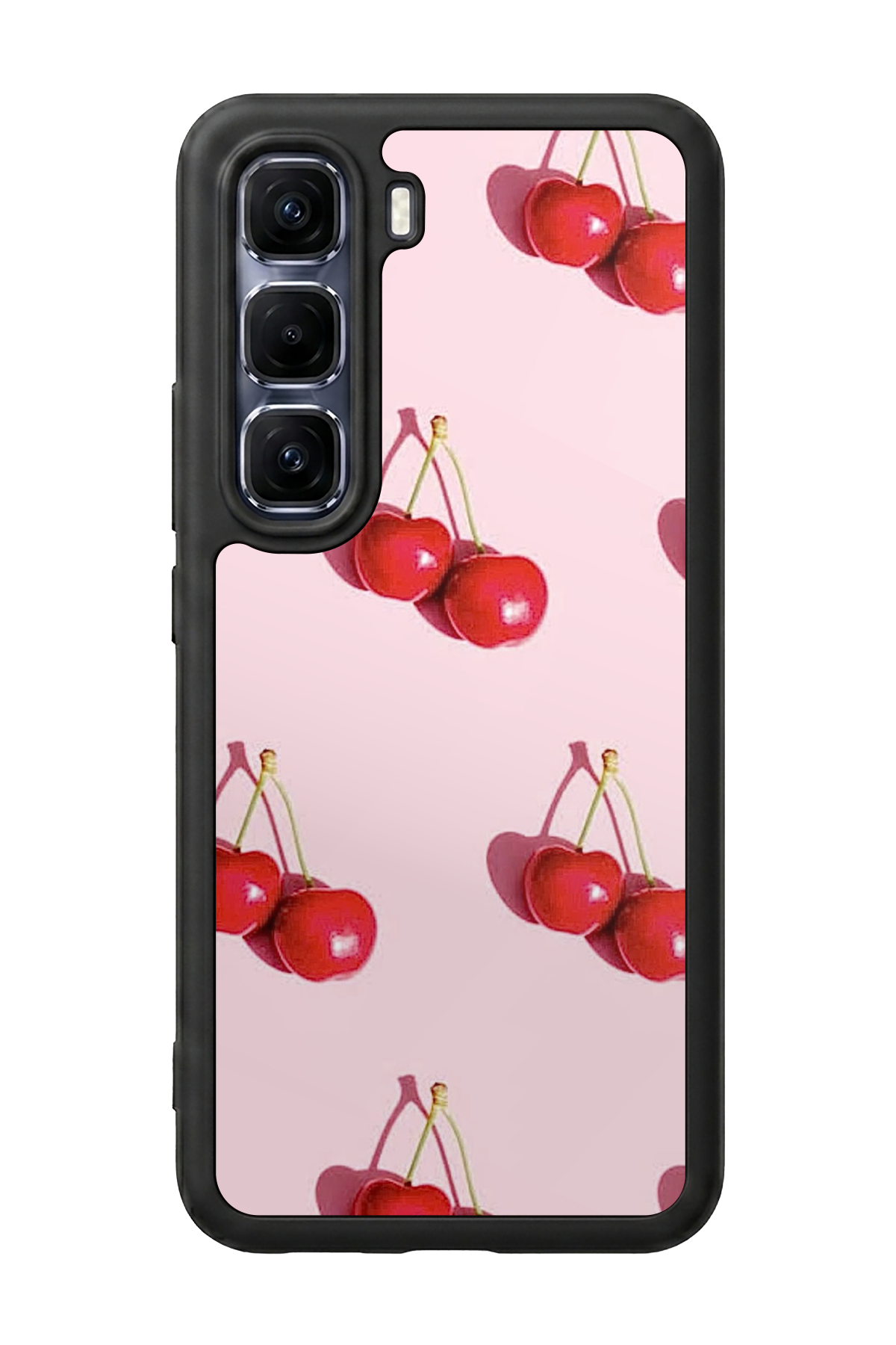 Infinix Hot 60 Pro Plus Uyumlu Kiraz Tasarımlı Glossy Premium Kılıf