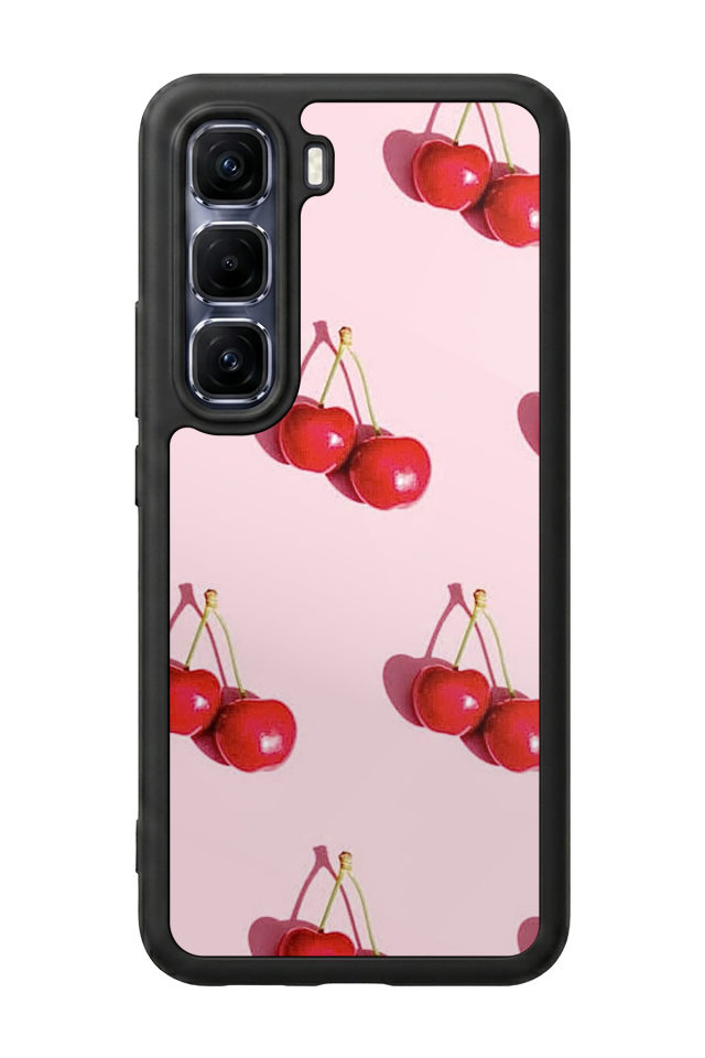 Infinix Hot 60 Pro Plus Uyumlu Kiraz Tasarımlı Glossy Premium Kılıf