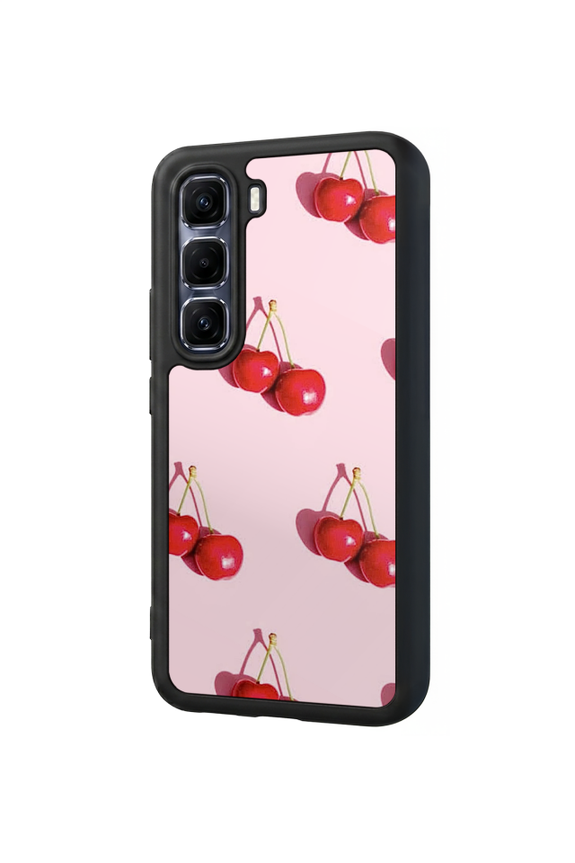 Infinix Hot 60 Pro Plus Uyumlu Kiraz Tasarımlı Glossy Premium Kılıf