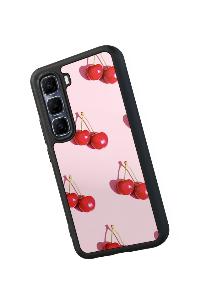 Infinix Hot 60 Pro Plus Uyumlu Kiraz Tasarımlı Glossy Premium Kılıf