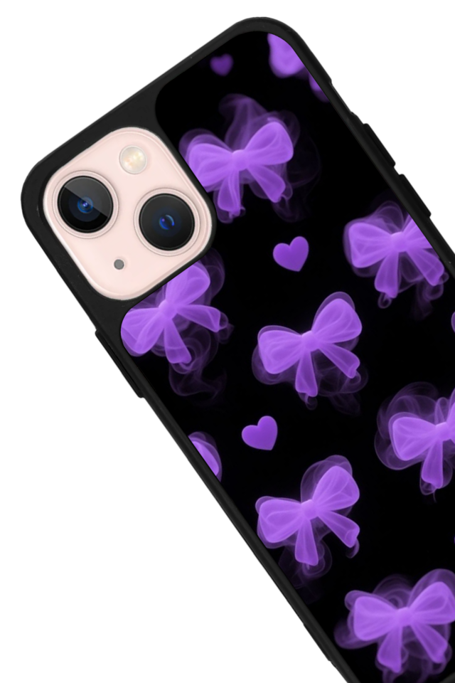 iPhone 13/14 Uyumlu Kurdele Tasarımlı Glossy Premium Kılıf