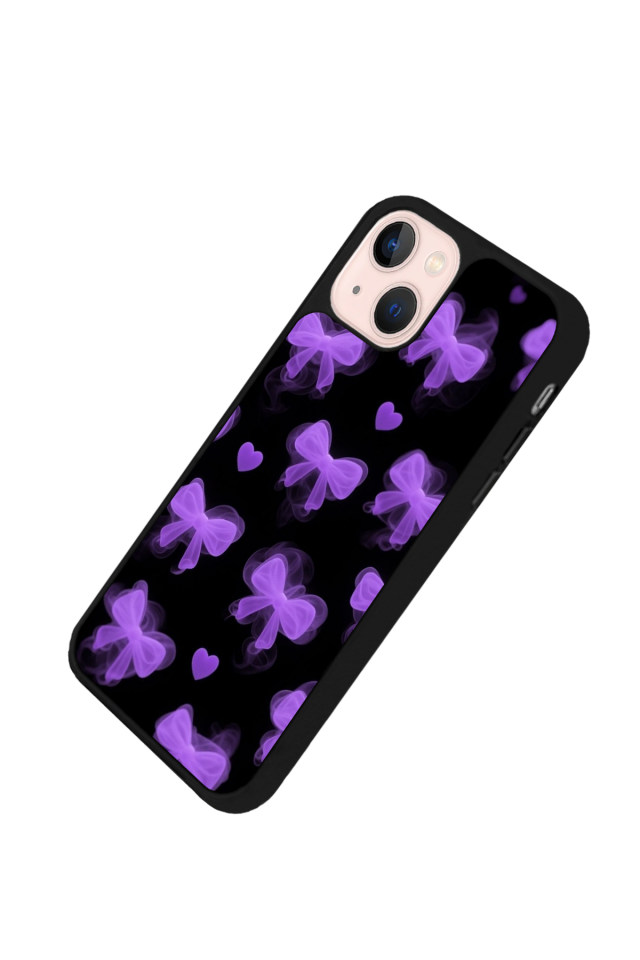 iPhone 13/14 Uyumlu Kurdele Tasarımlı Glossy Premium Kılıf