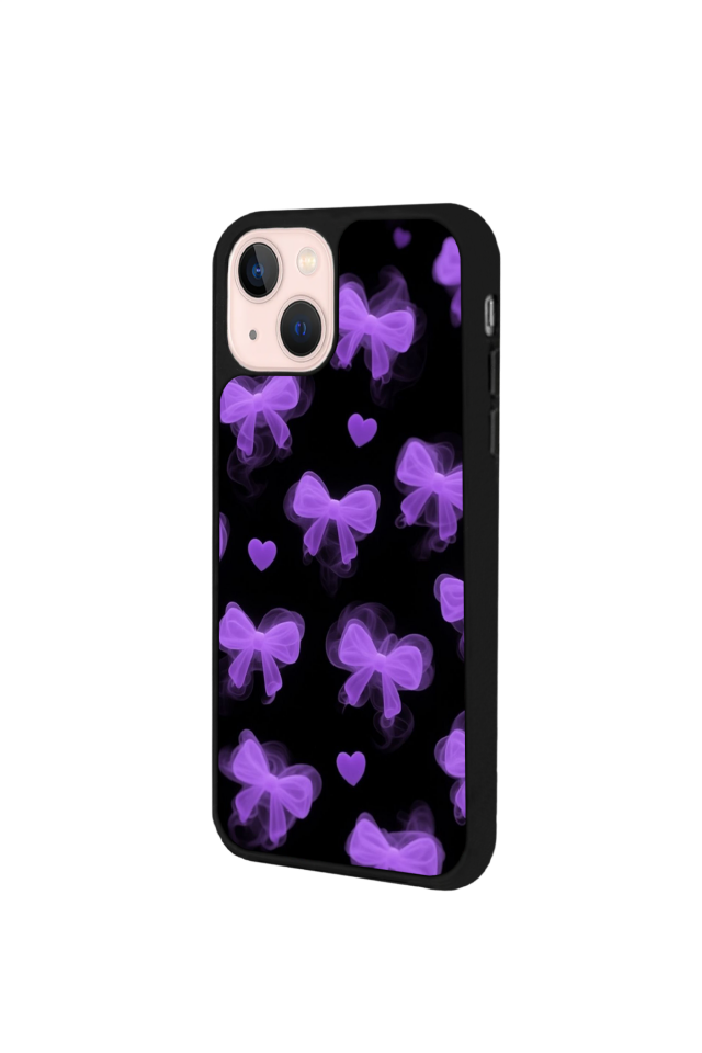 iPhone 13/14 Uyumlu Kurdele Tasarımlı Glossy Premium Kılıf