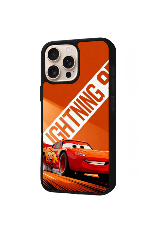 iPhone 16 Pro Uyumlu Simsek McQueen Tasarımlı Glossy Premium Kılıf