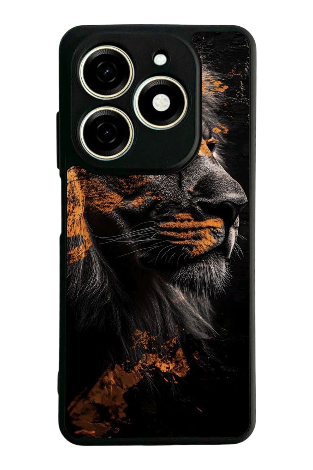 Tecno Spark 20/20C Uyumlu Aslan Tasarımlı Glossy Premium Kılıf
