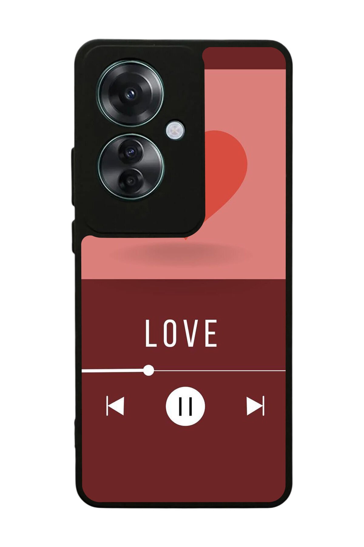 Oppo Reno 11F Uyumlu Kalp Love Tasarımlı Glossy Premium Kılıf