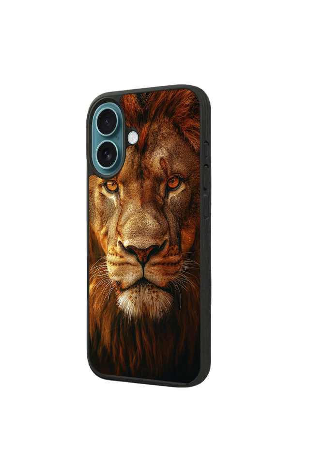 iPhone 16 Uyumlu Aslan Tasarımlı Glossy Premium Kılıf